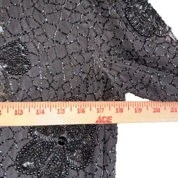 Vintage‎ Niteline Della Roufogali Silk Beaded Evening Jacket Glam Party Formal - Picture 3 of 16